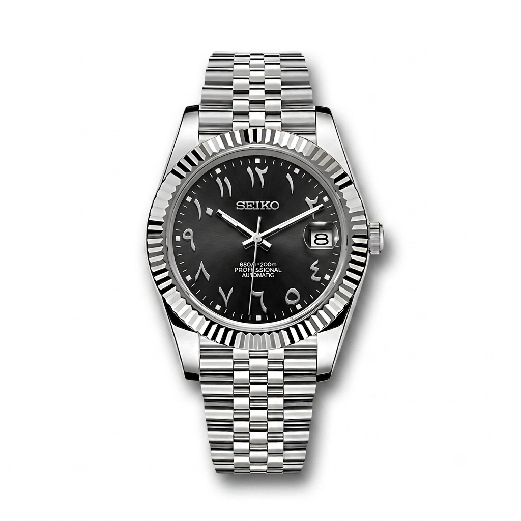 DatejustMod - Acier Cadran Noir ArabicDial