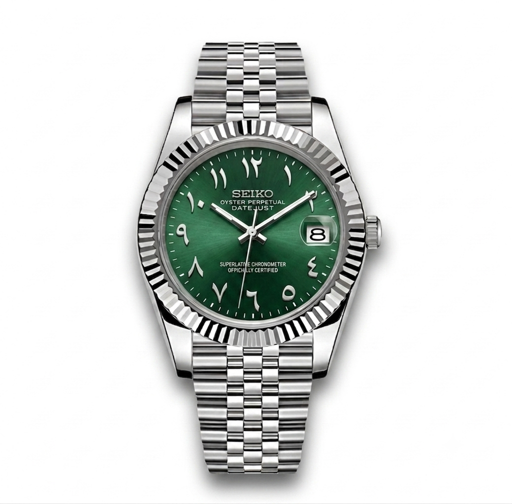 DatejustMod - Acier Cadran Vert ArabicDial