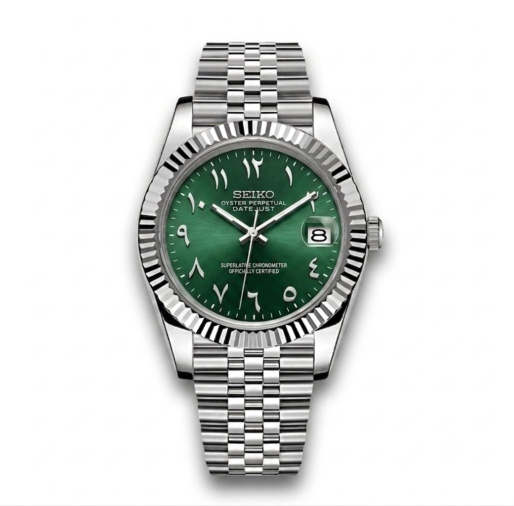 DatejustMod - Acier Cadran Vert ArabicDial