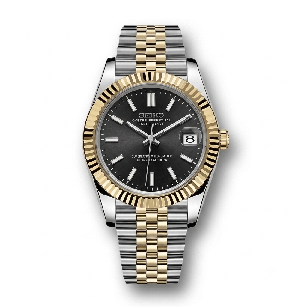DatejustMod - Acier & Or Jaune Cadran Noir