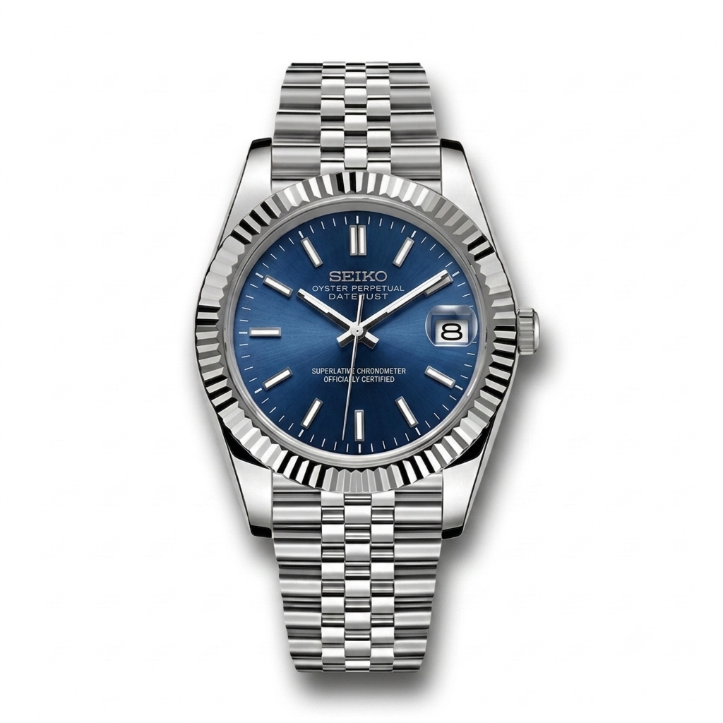 DatejustMod - Acier Cadran Bleu