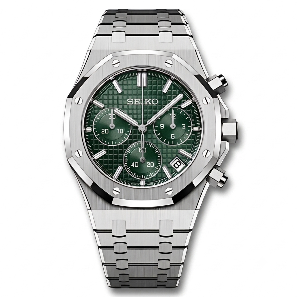 OakMod Chronographe Acier Cadran Vert