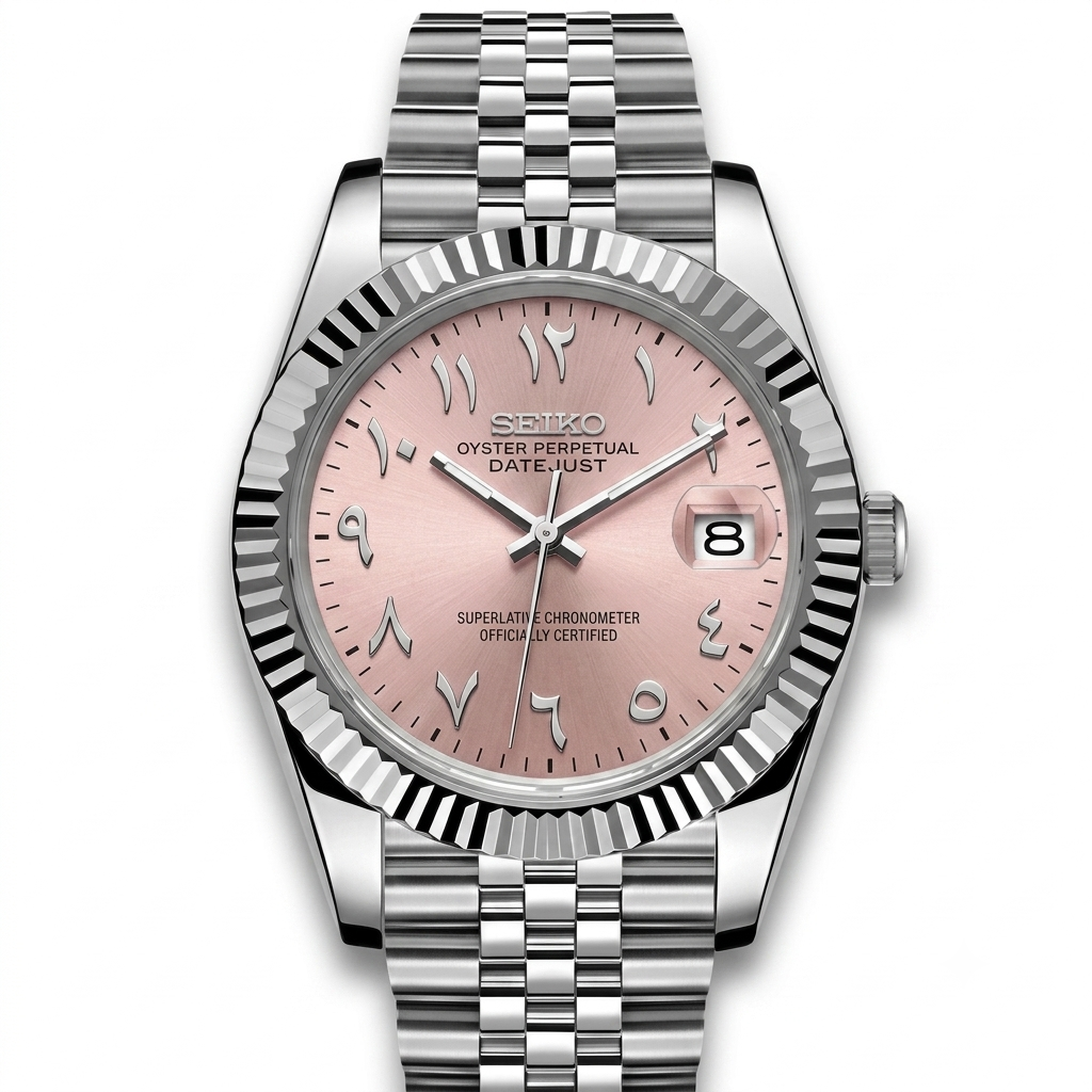 DatejustMod - Acier Cadran Rose ArabicDial