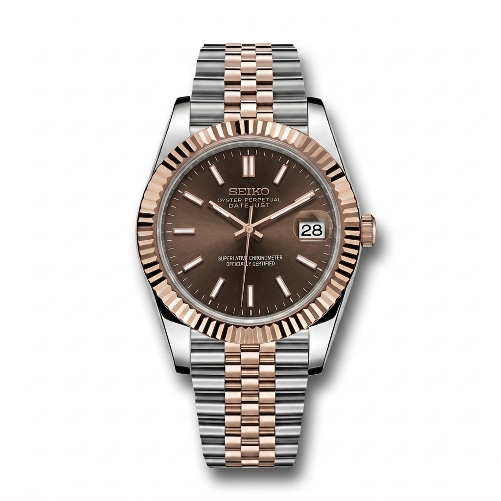 DatejustMod - Acier & Or Rose Cadran Marron