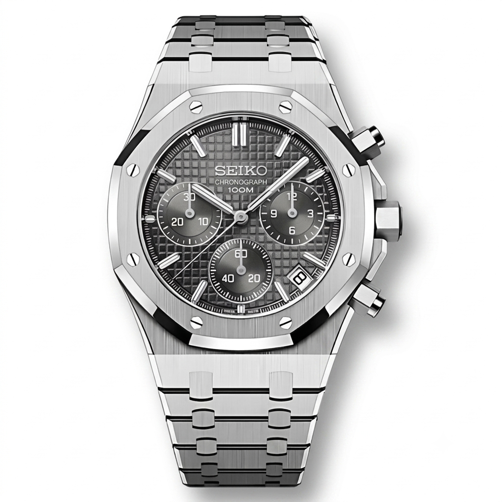 OakMod Chronographe Acier Cadran Gris