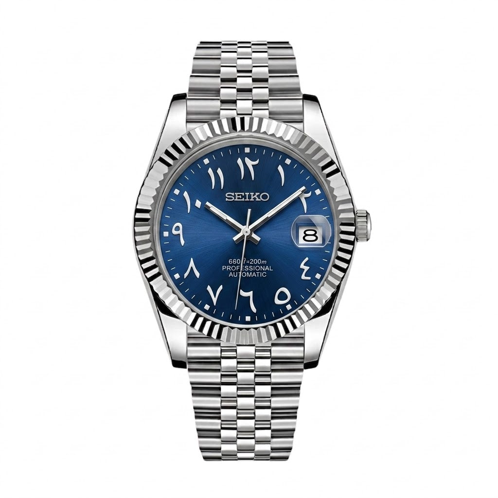 Seikojust Acier Cadran Bleu Arabic Dial