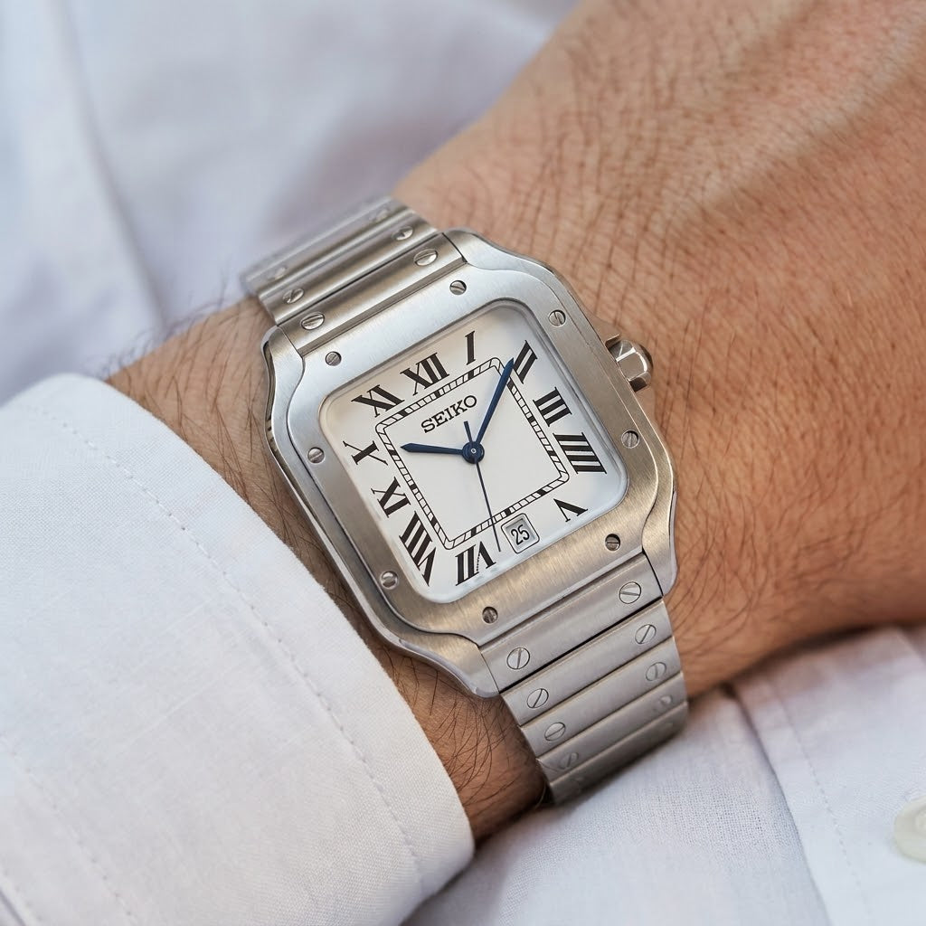 Seikantos Acier Cadran Blanc Classique