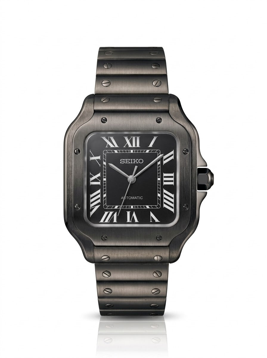 Seikantos Triple Black Cadran Chiffres Romains