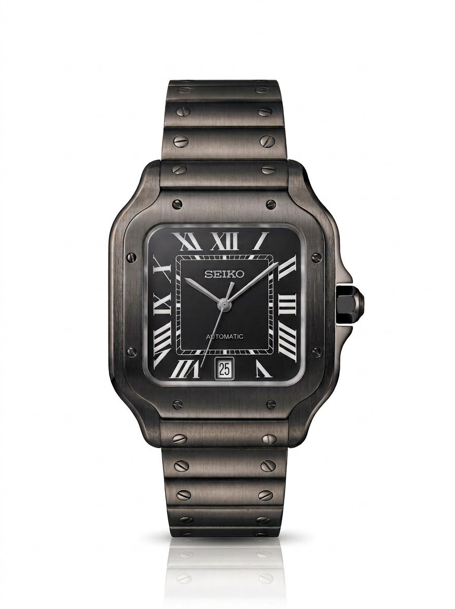 Seikantos Triple Black Cadran Chiffres Romains