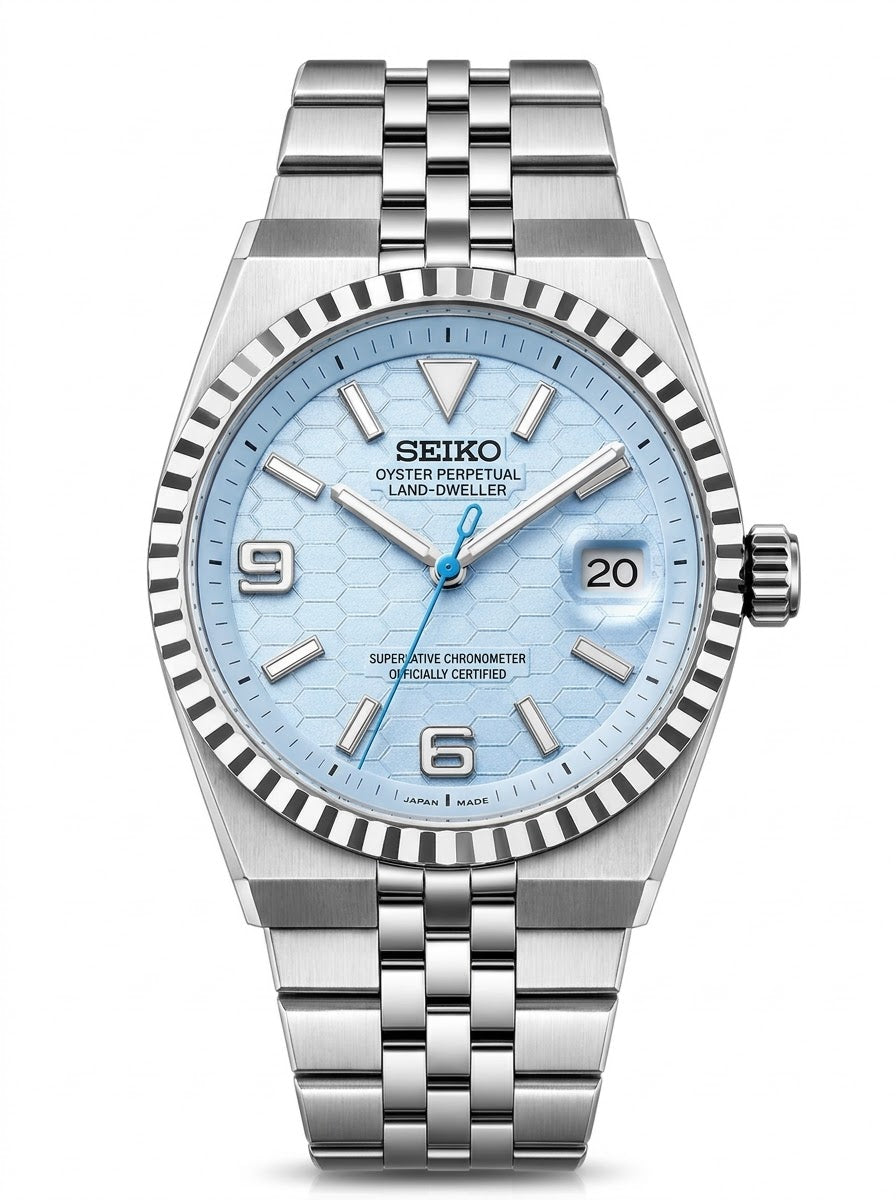 Seikodweller Acier Cadran Bleu Ciel