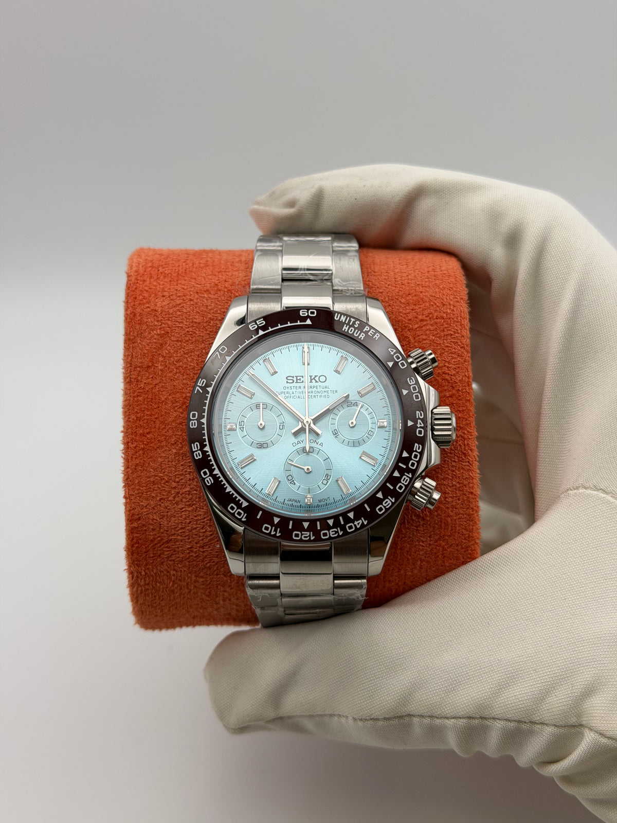 Seikona Acier Cadran Ice Blue Sertie De Pierre