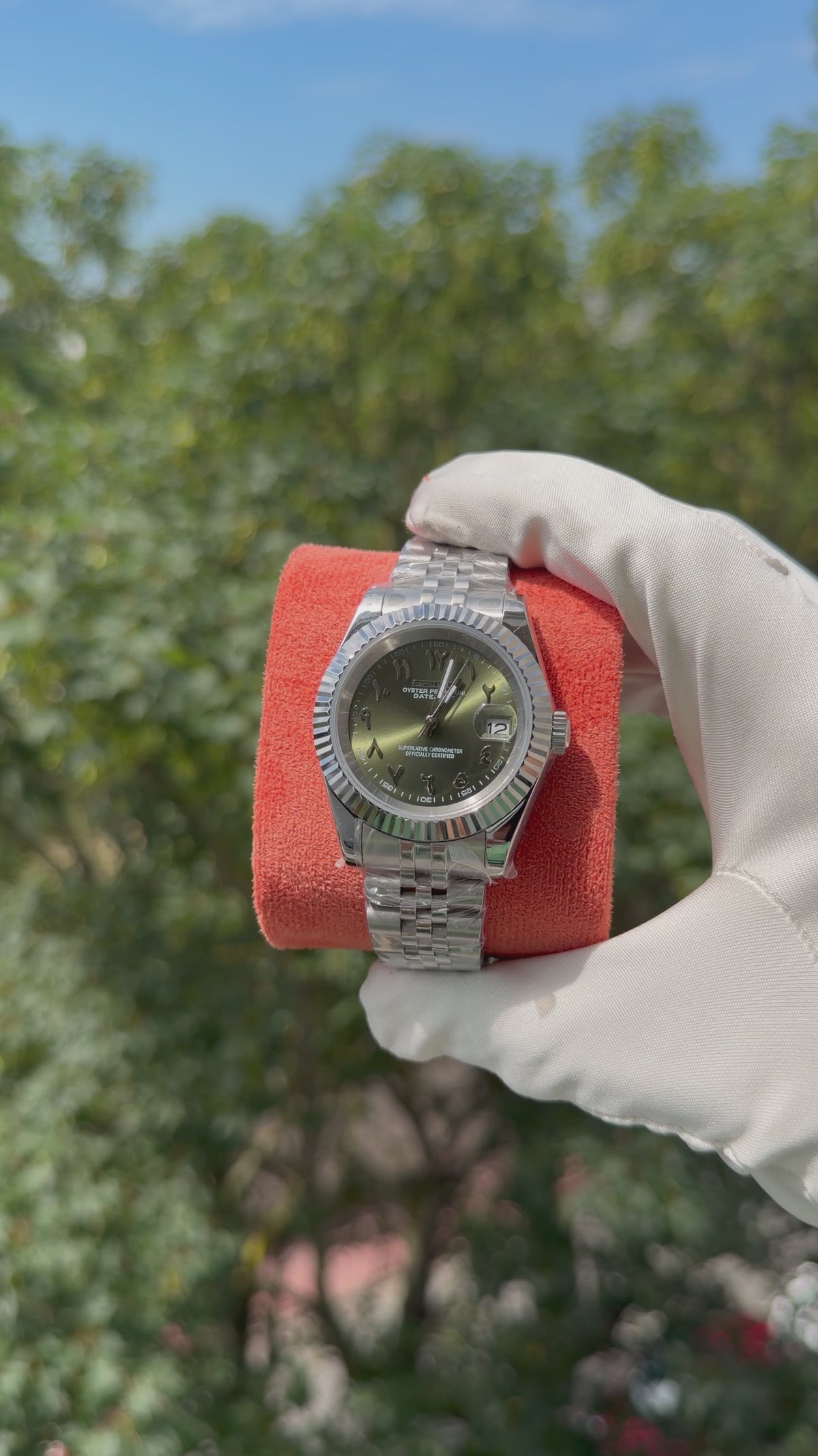 Seikojust Acier Cadran Olive ArabicDial